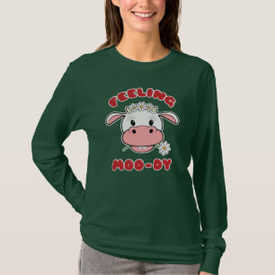 Fühlen Sie sich Moo-dig Süßes Cartoon-Kuh-Zitat T-Shirt