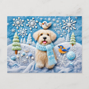 Fühlen Sie sich wie ein Hund in einer schneesicher Postkarte