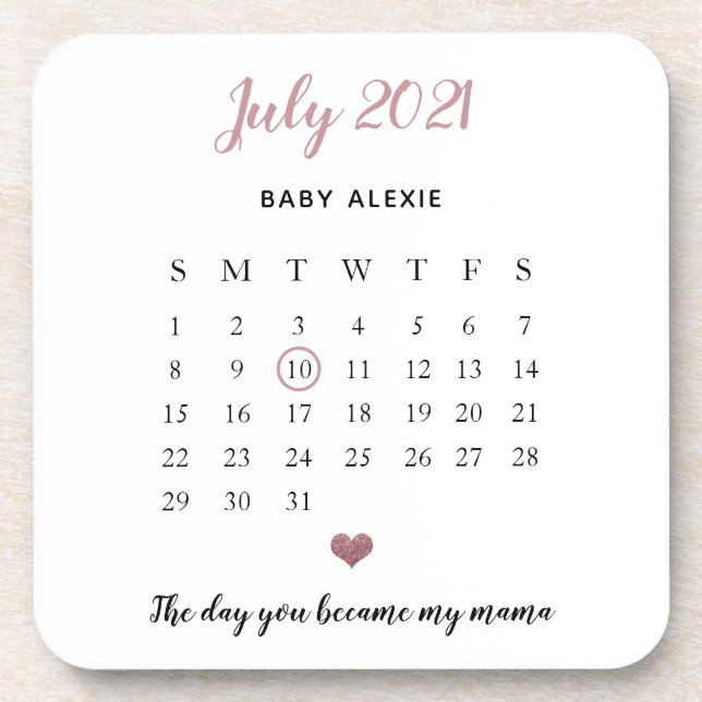 fühlende Babyankündigung niedlicher Glitzer Getränkeuntersetzer (Vorderseite)