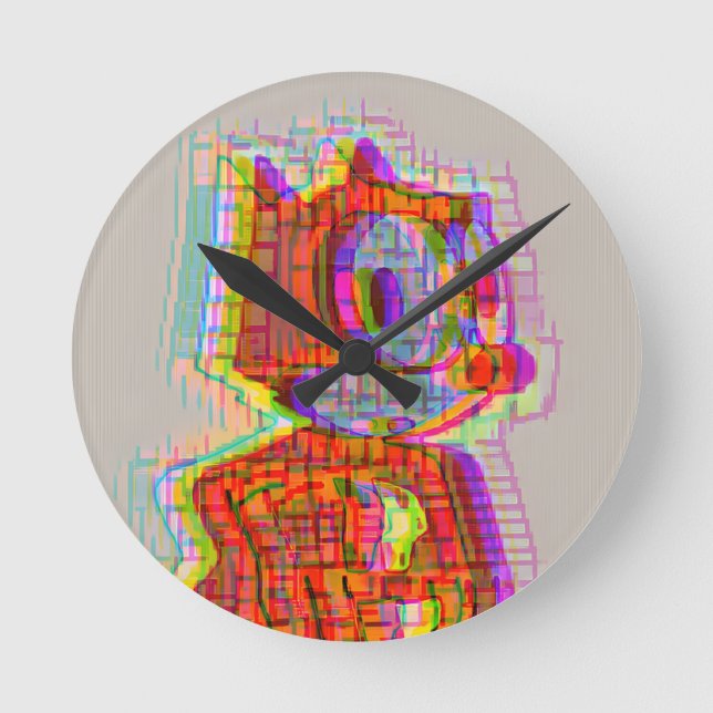 Fühlende Phelix Runde Wanduhr (Vorderseite)