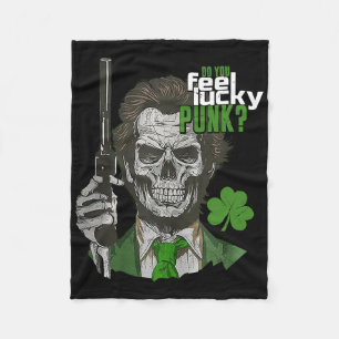 Fühlst du dich glücklich Punk Lustiger St Patricks Fleecedecke