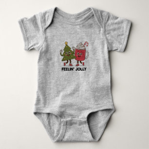 Fühlt sich fröhlicher Weihnachtsbaum Kaffeeliebhab Baby Strampler