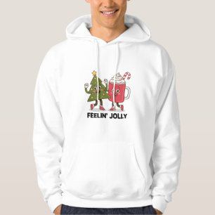 Fühlt sich fröhlicher Weihnachtsbaum Kaffeeliebhab Hoodie