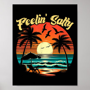 Fühlt sich salzig an Strand Sommerurlaub Vintage 7 Poster