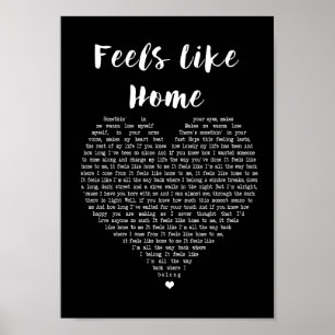 Fühlt sich wie Zuhause Black Heart Song Lyric Prin Poster