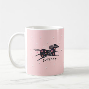 Führen Sie das freie Rosa Rosa Pferd Christlich du Kaffeetasse