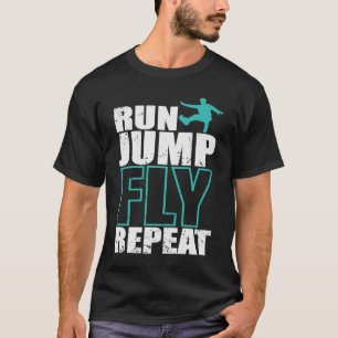 Führen Sie einen Sprung Fly Wiederholung Parkour S T-Shirt