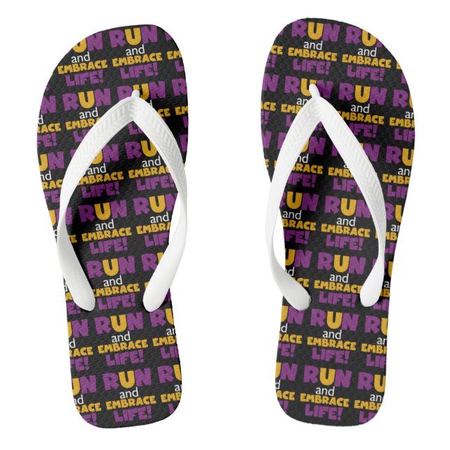 Führen Sie Embrace Life Lila Gelb aus Flip Flops (Fußbett)