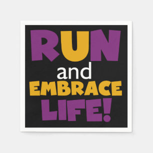 Führen Sie Embrace Life Lila Gelb aus Serviette