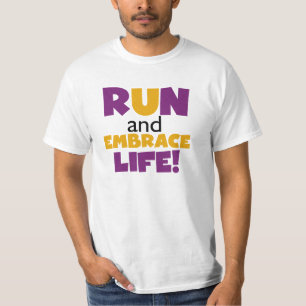Führen Sie Embrace Life Lila Gelb aus T-Shirt
