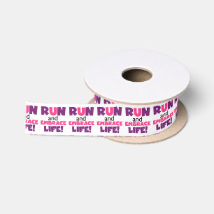 Führen Sie Embrace Life Lila Pink aus Satinband
