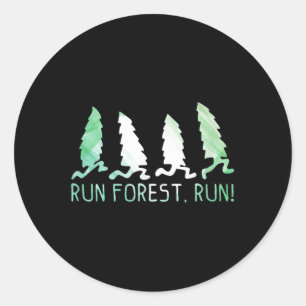 Führen Sie Waldlaufwald-Shirt-Bäume aus und führen Runder Aufkleber