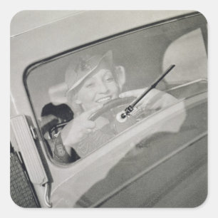 Führende Frau, um 1930 (Fotograf) Quadratischer Aufkleber