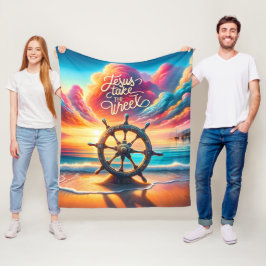 Führendes Licht Jesus nimmt das Rad Fleecedecke
