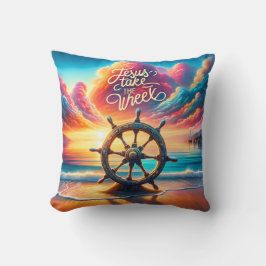 Führendes Licht Jesus nimmt das Rad Kissen