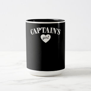 Führermädchen Pilot Niedliches Bootmilitär Zweifarbige Tasse