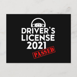 Führerschein 2021 hat Geschenke zum ersten Mal bes Ankündigungspostkarte