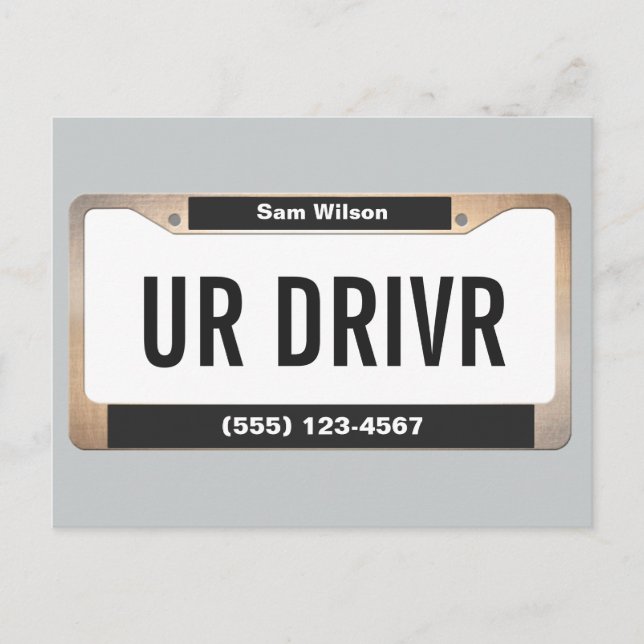 Führerschein für Taxi Postkarte (Vorderseite)