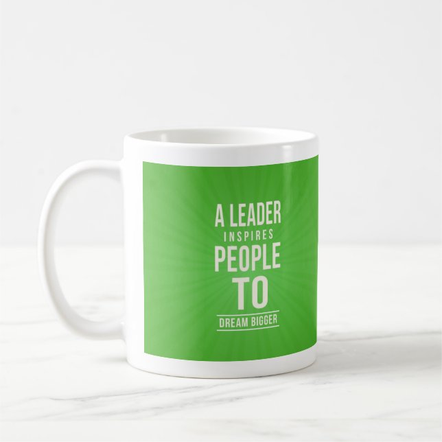 Führertasse - grün mit Zitat Kaffeetasse (Links)