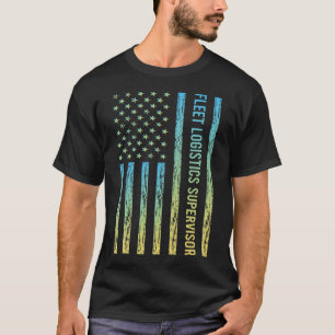 Fuhrparklogistik-Aufseher Blau Gelb T-Shirt