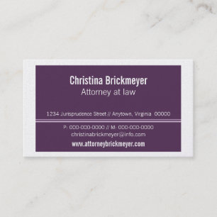 Führungskraft Beruflich Business Card, Eggplant Visitenkarte