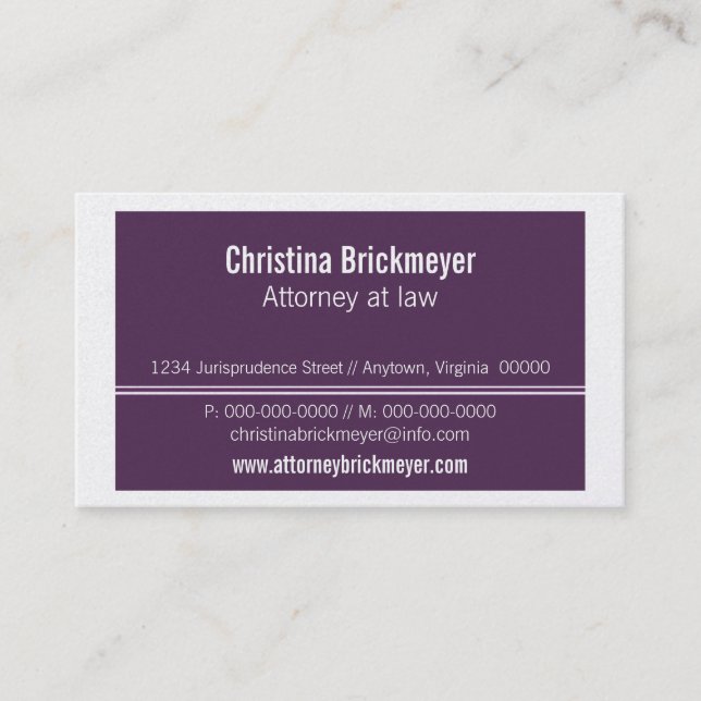 Führungskraft Beruflich Business Card, Eggplant Visitenkarte (Vorderseite)