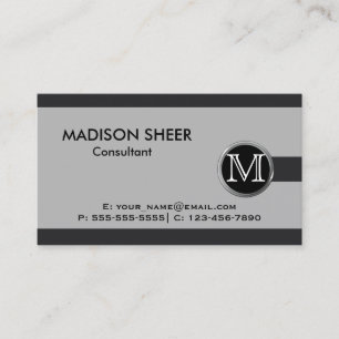 Führungskraft Black Steel Monogram Business Card Visitenkarte