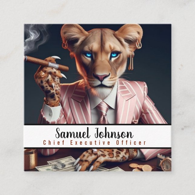 Führungskraft Funny CEO Chief Führungskraft Office Quadratische Visitenkarte (Vorderseite)