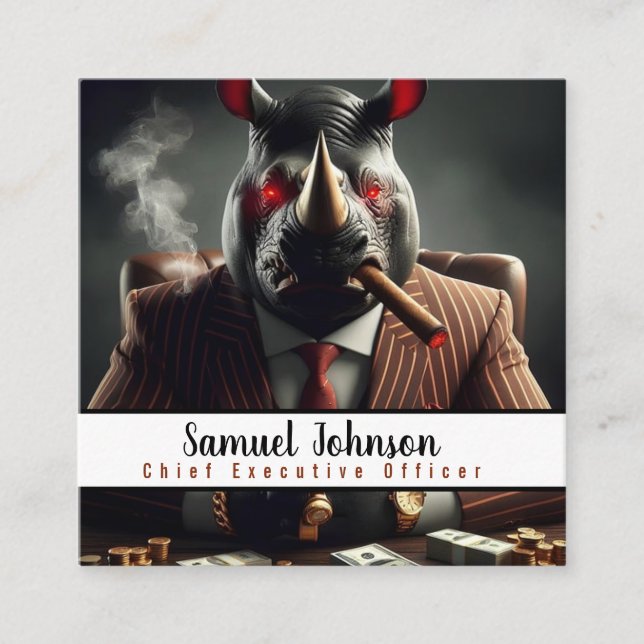 Führungskraft Funny CEO Chief Führungskraft Office Quadratische Visitenkarte (Vorderseite)
