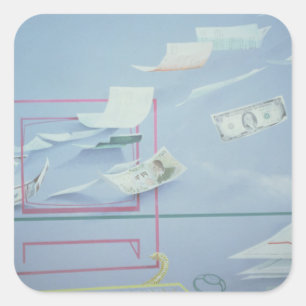 Führungskraft-Geld I Quadratischer Aufkleber