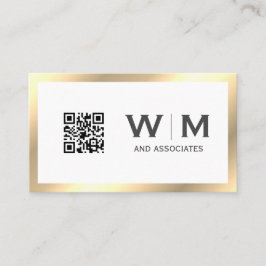 Führungskraft Gold Classic Monogramm | QR CODE Visitenkarte