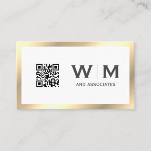 Führungskraft Gold Classic Monogramm QR CODE Visitenkarte