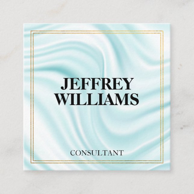 Führungskraft | Gold-Doppelgrenze | Silky Drapery Quadratische Visitenkarte (Vorderseite)