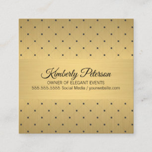 Führungskraft Gold Metallic / Diamantdotter Muster Quadratische Visitenkarte