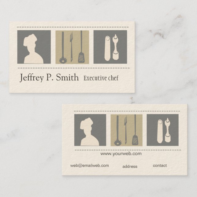 Führungskraft Koch Catering Fantastische Bergwelte Visitenkarte (Vorne/Hinten)