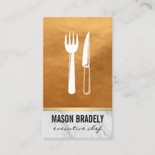 Führungskraft Koch Gold Ledermatte Visitenkarte