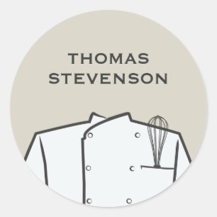 Führungskraft Koch Kulinarisch, einheitlich mit Wh Runder Aufkleber