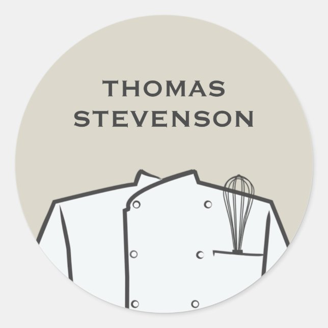 Führungskraft Koch Kulinarisch, einheitlich mit Wh Runder Aufkleber (Vorderseite)