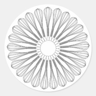 Führungskraft Koch Kulinarisch, Whisk Runder Aufkleber