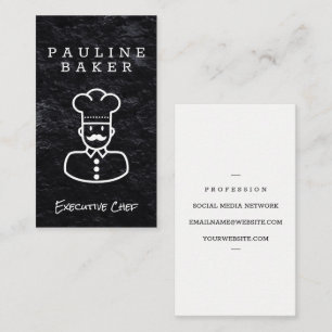 Führungskraft Koch   Schwarzer Hintergrund Visitenkarte