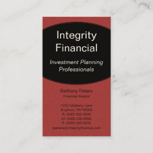 Führungskraft Kurven Business Card, Crimson Visitenkarte