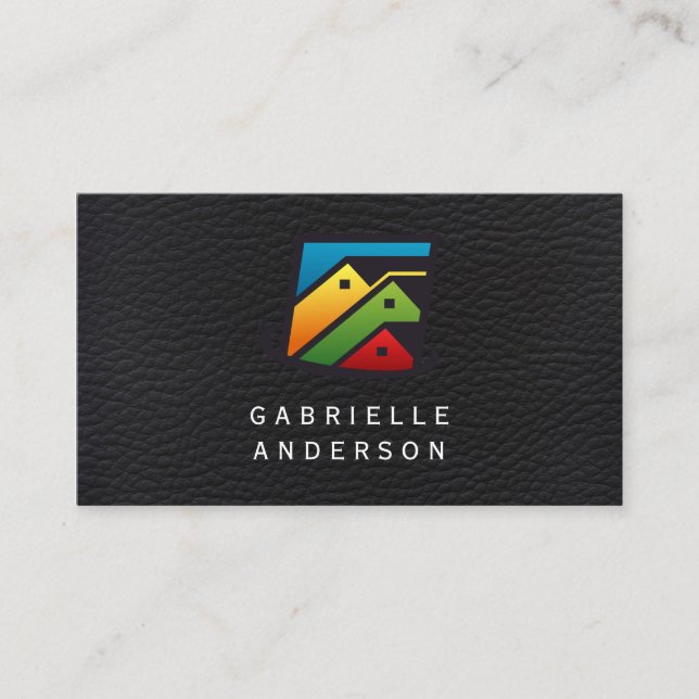 Führungskraft Leather | Zuhause für echtes Anwesen Visitenkarte (Vorderseite)