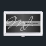Führungskraft Monogramm - Klassisches Schwarz Visitenkarten Dose<br><div class="desc">Monogram Visitenkartengehäuse. ✔ HINWEIS: ÄNDERN SIE NUR DIE VORLAGEBEREICHE, DIE SIE BENÖTIGEN! 😀 Sie können den Text bei Bedarf entfernen und neu hinzufügen, was immer Sie möchten und welchen Schriftart Sie möchten. 📌 Wenn Sie weitere Anpassungen benötigen, klicken Sie bitte auf den Button "Weitere Anpassungen vornehmen" oder "Design anpassen oder...</div>