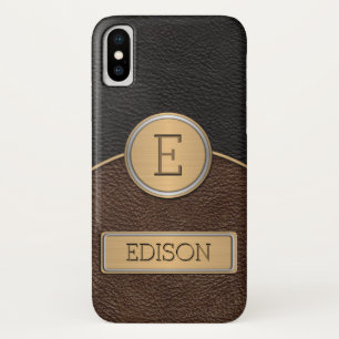 Führungskraft-Monogramm-Namen-Schablone iPhone X Hülle