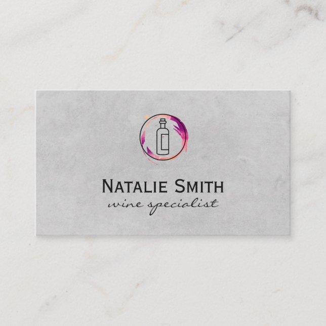Führungskraft Weinflasche und Weinstock Visitenkarte (Vorderseite)