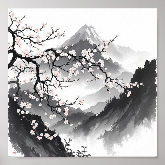 "Fuji and Sakura" Poster (Vorne)