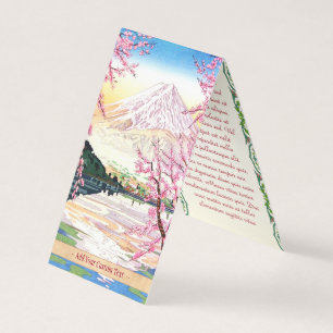 Fuji aus Kawaguchi Okada Koichi shin hanga japan Visitenkarten