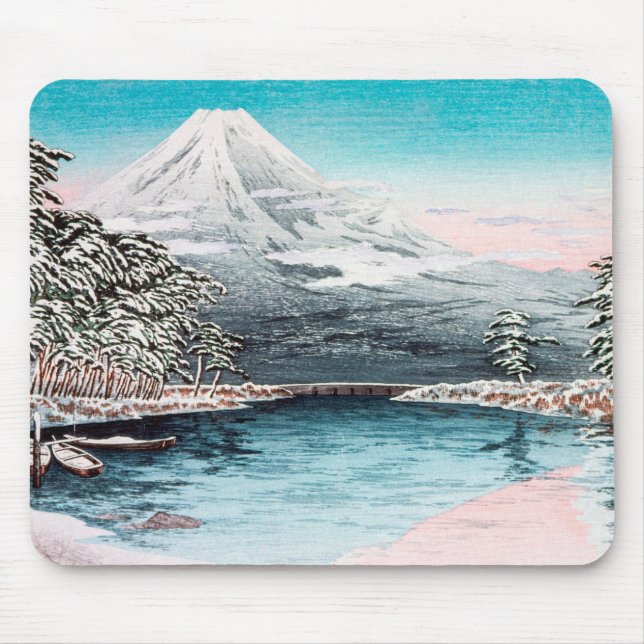 Fuji aus Tagonoura, Snow Hiroaki Takahashi Mousepad (Vorne)
