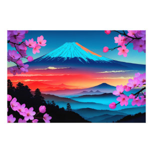 Fuji Cherry Blossom Landschaft Kunst Prinz Fotodruck