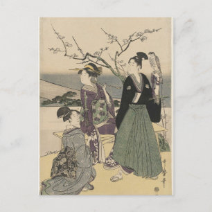 Fuji, Falke und Aubergine (Utamaro) Postkarte